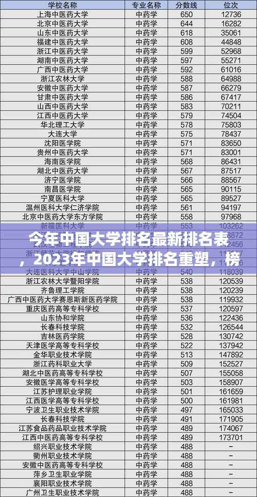 揭秘最新排名,2023年中国大学重塑榜单,背后的故事与深远影响