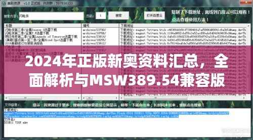 2024年正版新奥资料汇总,全面解析与MSW389.54兼容版