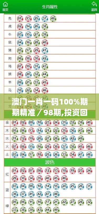 澳门一肖一码100%期期精准/98期,投资回收期_圣皇YDN234.74