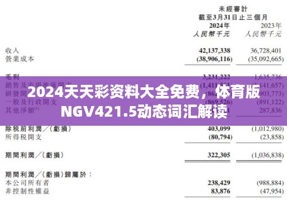 2024天天彩资料大全免费，体育版NGV421.5动态词汇解读