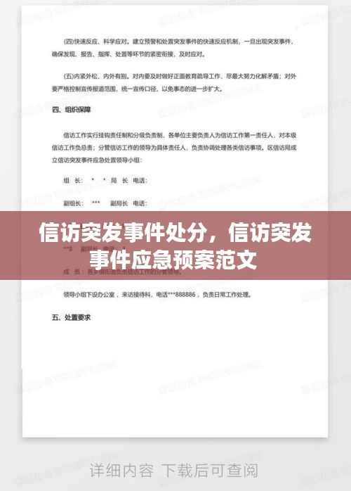 信访突发事件处分,信访突发事件应急预案范文